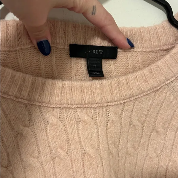 J Crew Wool Blend Pink Wool Blend Button Sweater Size Medium - Image 3