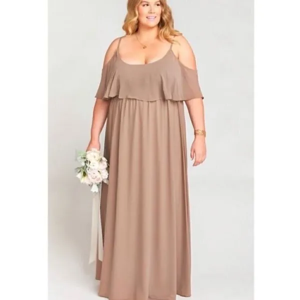 SMYM Caitlin Ruffle Maxi Dress in Dune Chiffon - Image 7