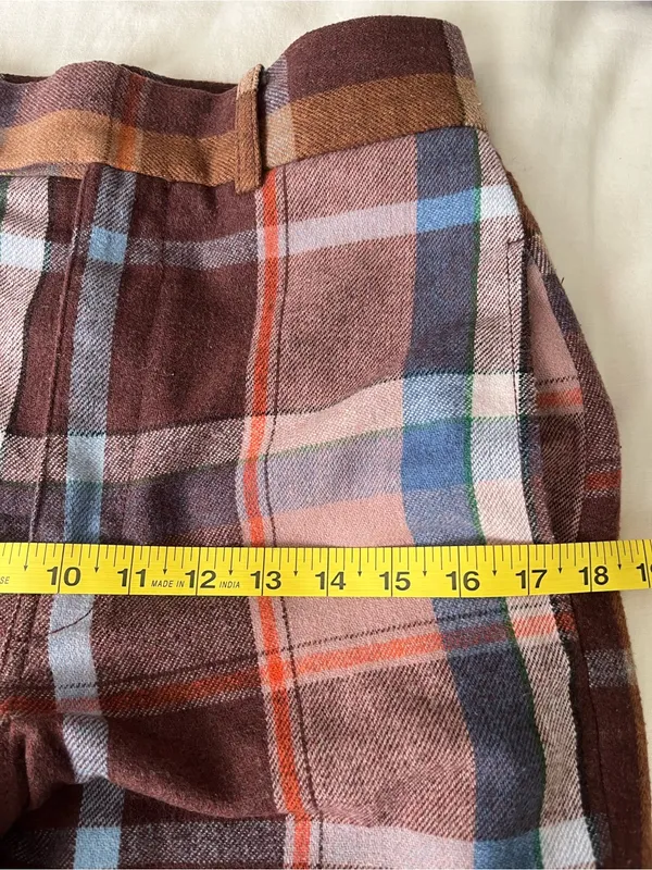 UO• High Rise Wide Leg Plaid Abby Brushed Flannel Grandpa Trousers• Sz 2 - Image 8