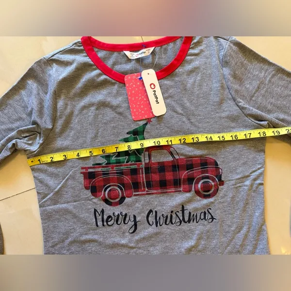 PatPat Women Christmas Pajamas Set red gray comfy size small spandex polyester - Image 6