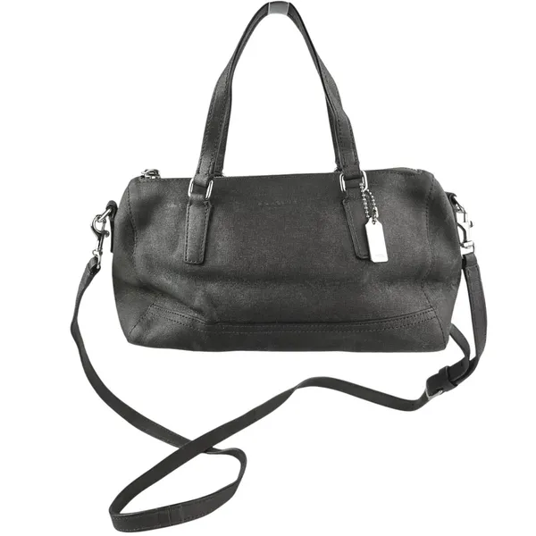 Coach Saffiano Women's Black Leather Adjustable Mini Satchel Handbag Crossboby - Image 2