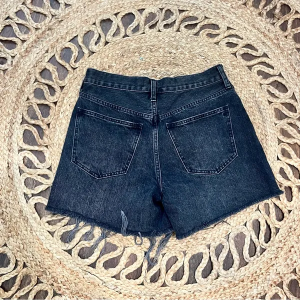 Madewell Size 27 Relaxed Mid-length Denim Cut Off Shorts Black - Image 3