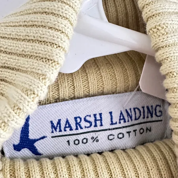 Marsh Landing Striped Turtleneck Sweater Long Sleeve Yellow Black White Casual M - Image 10