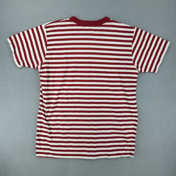 DKNY Jeans T-Shirt Women M Red White Striped Vintage 90s Made in USA Cotton Tee - Image 3