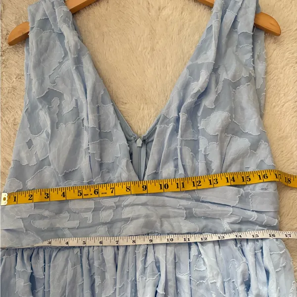 Lulus Sweet Sophistication Light Blue Burnout Floral Maxi Dress Size XL Formal - Image 7