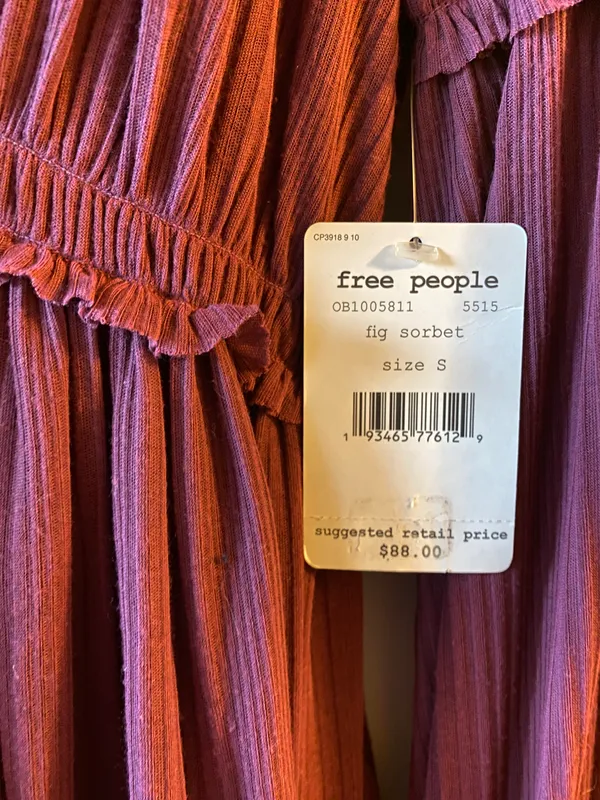 Free People NWOT Purple Sheer Long Sleeve Shirt - Image 5