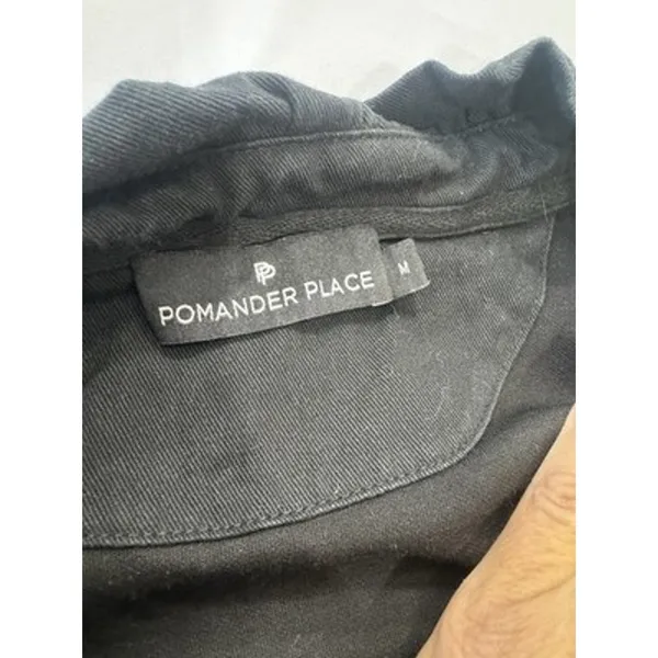 Tuckernuck Pomander Place Black Charlotte Terry Ruffle Collar Shirt Dress Medium - Image 9