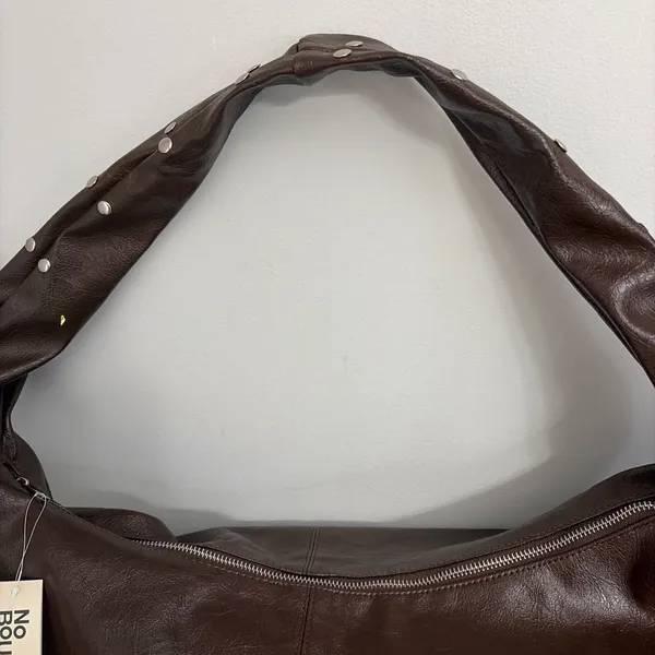 No Boundaries New! Dark Brown Hobo Bag with Studded Strap - Image 2