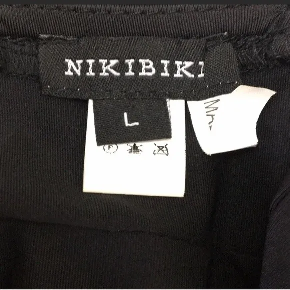 Nikibiki Black Slinky Body Con Bandage Sleeveless Mini Dress L - Image 8