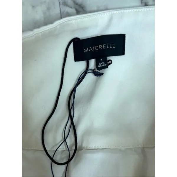MAJORELLE White Luana Mini Skirt ivory size medium short club festival - Image 5