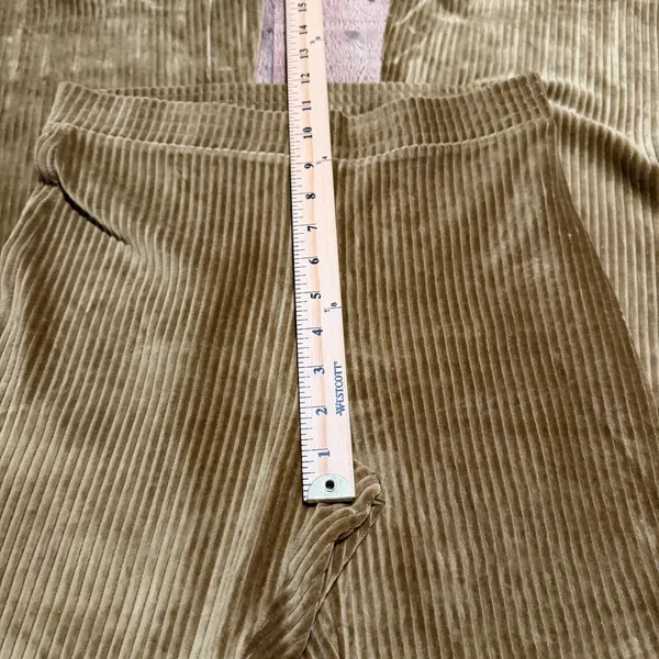 Aerie Women's Brown Gold Corduroy Hi-Rise Groove-On Flare Pants Sz M Lounge Boho - Image 5