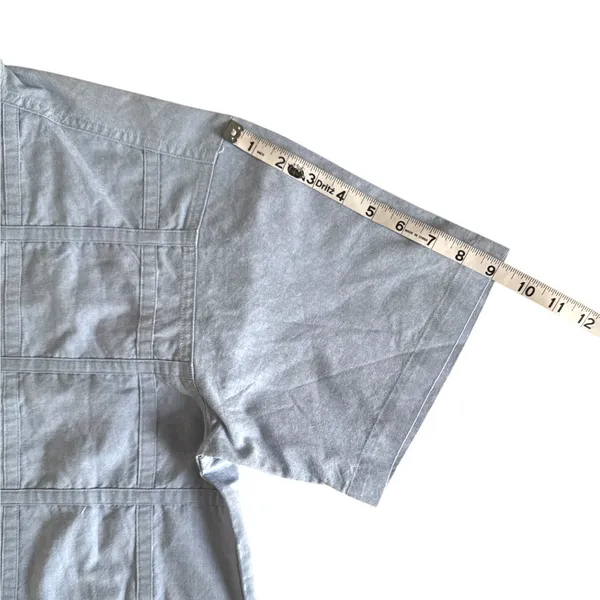 Ol' Paint Retro Western‎ Shirt Textured Cotton Light Blue Button Up Women's M - Image 7