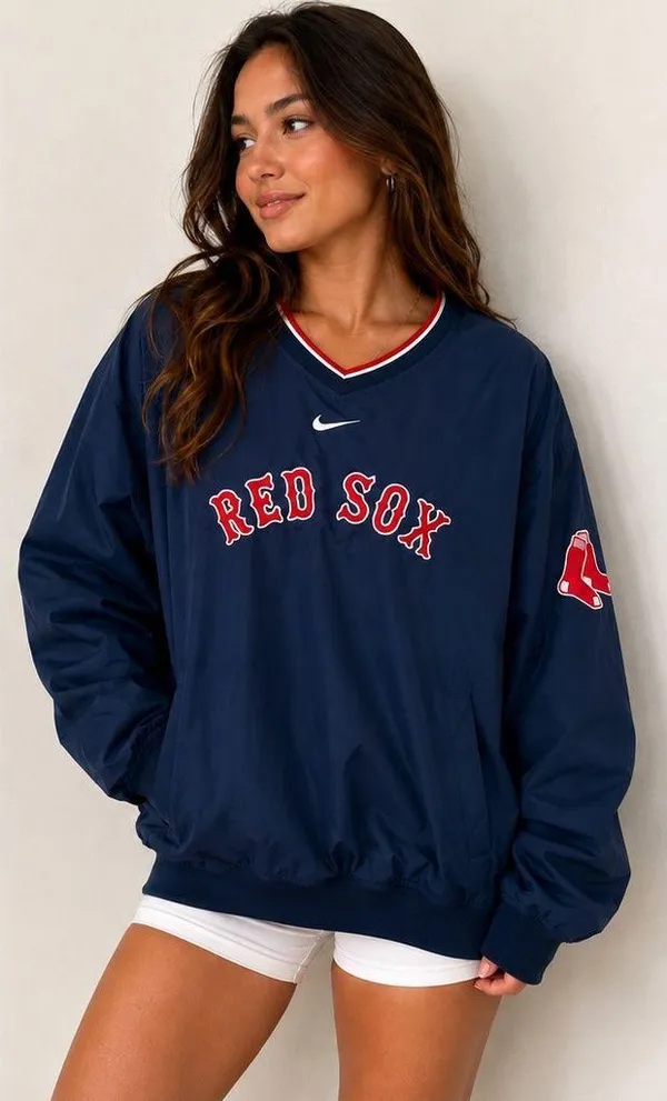 Nike Boston Red Sox Pullover Windbreaker Jacket MLB Genuine Merchandise  - Image 2