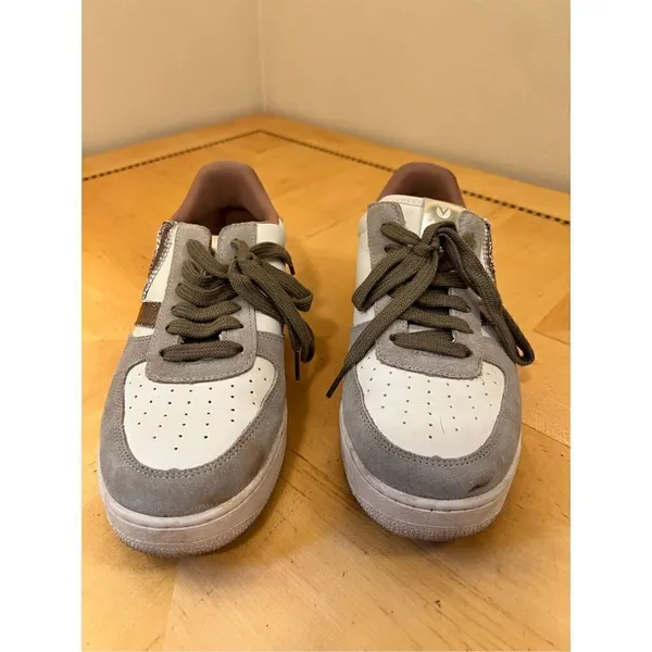 Victoria Madrid Suede & Metallic Beige Cream Sneakers European 39 / US Size 8 - Image 3