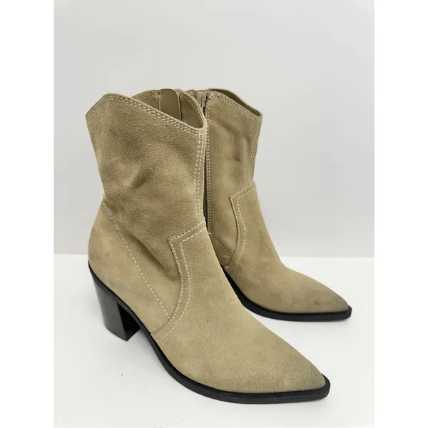 BP. Surina Western Boot in Tan Smoke Size‎ 5.5 Leather Block Heel Pointed Toe - Image 5