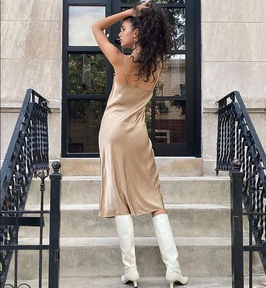 Aritzia Wilfred Only Slip Satin Midi Dress - Image 4