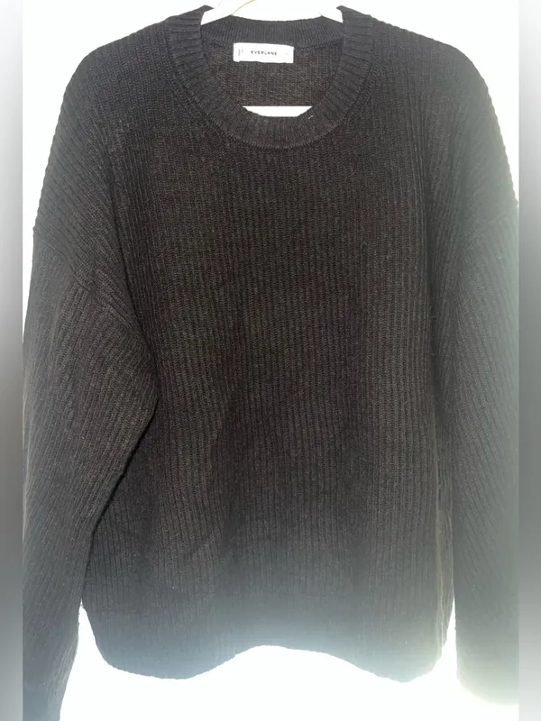 Everlane the Cocoon Crew in Wool Cashmere size XL Americano Brown - Image 3