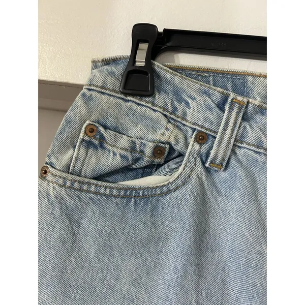 Vintage 90 Levis 550 Relaxed Fit Tapered Leg Jeans Light Wash Made in USA Size 9 - Image 7