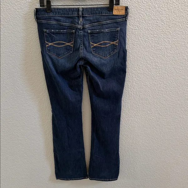 Abercrombie & Fitch Distressed Bootcut Jeans Blue Denim Size 10R 30x32 - Image 3