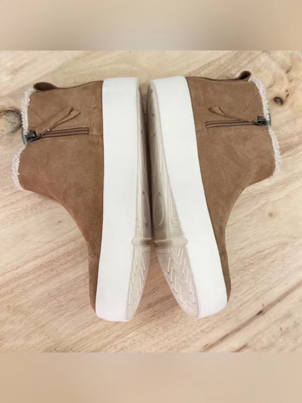 Toms Verona Suede Sherpa Lined Ankle Boots Sneakers Tan Size 7.5 - Image 5