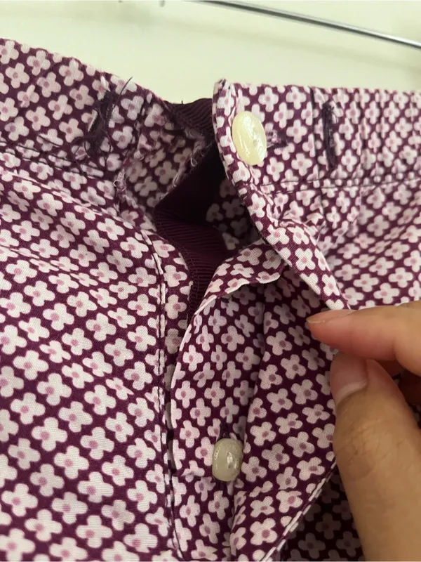 Vintage Aerie Pink Purple Floral 100% Cotton Pajama Pants XL Loungewear Cottage - Image 3