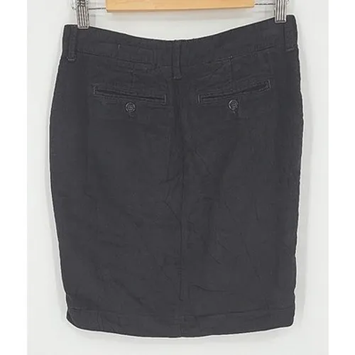 Ra-Re Faux Suede Mini Skirt Womens Size 42 US6 Black Button Detail Office Siren - Image 2