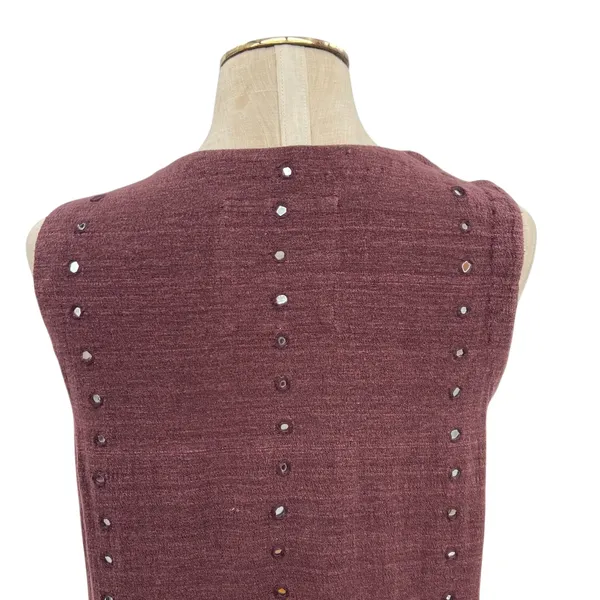 Anita Dongre Grassroots Dress Tank‎ Mirror Detail Cotton Purple Size 12 - Image 7