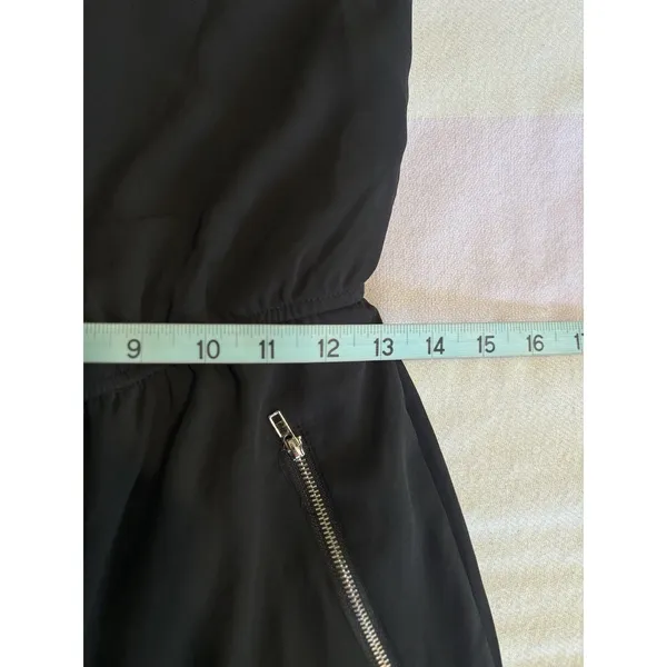 Strapless‎ Jumpsuit Black Size M/L Chiffon Elastic/Tie Pockets Zippers - Image 6