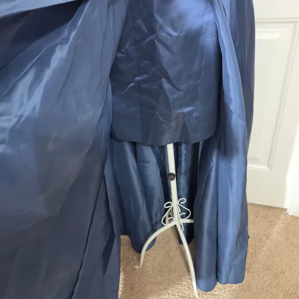 3080 | NWT Fame Partners Navy Satin Strapless Gown Women 6 Prom HOCO Homecoming - Image 13