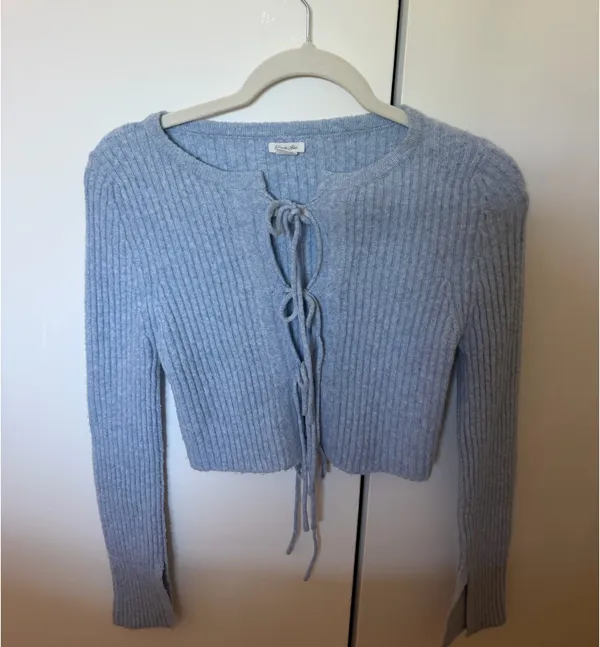 Long sleeve crop top Blue - Image 2