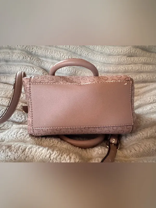 Guess Pink Monogram Mini Satchel Crossbody Purse - Image 10