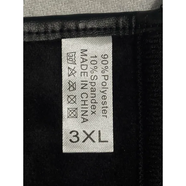 Lace Faux Leather Corset Black Size 3XL Runs Small Lace Sides/Skirt Boning Zip - Image 6