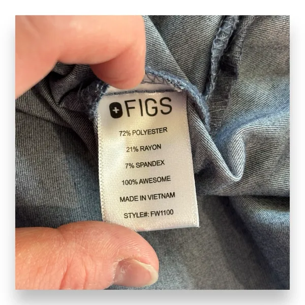 Figs Casma Womens XS Three Pocket Scrub Top‎ Technical Collection Graphite - Image 4