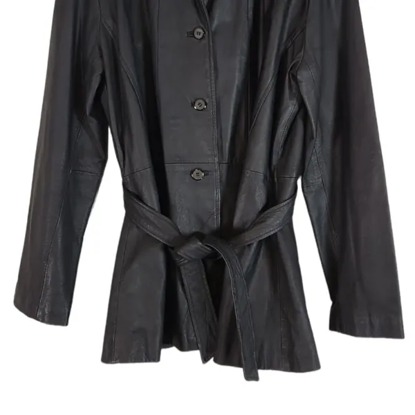 Vintage Monte Carlo Y2k 90s Leather Jacket in Black Size Large - Image 5