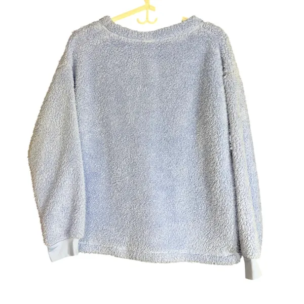 Disney Stitch Womens Size Medium Sweatshirt Faux Fur Fleece Sleepwear Top Lounge - Image 3