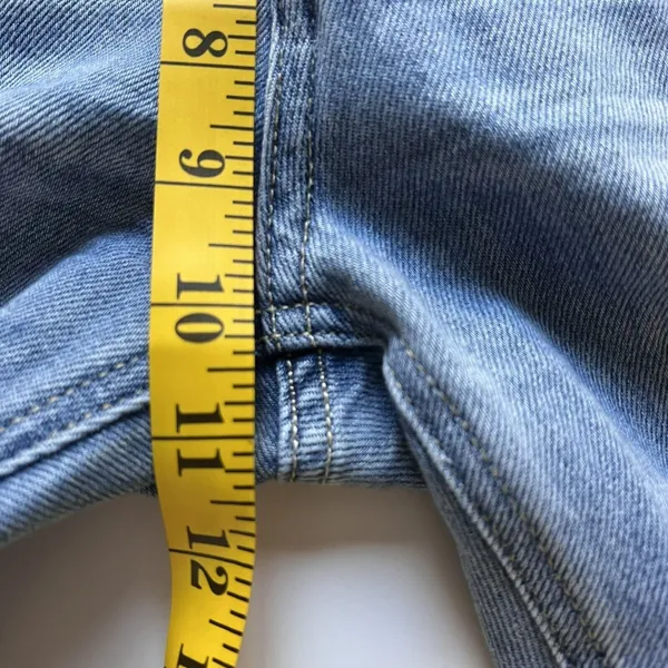 Kancan Jeans Womens 5/26 Light Wash Mid Rise Distressed Destroyed Tapered Denim - Image 11