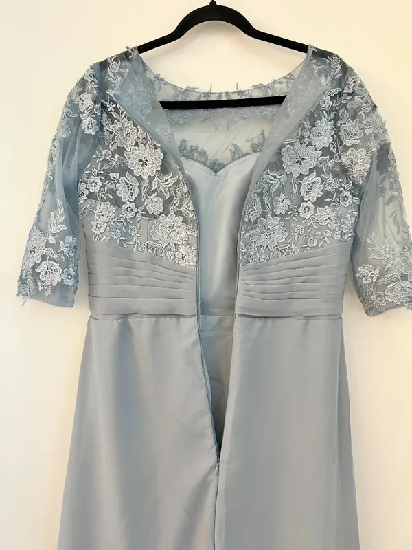 Make You Pretty More Lace A-Line Wedding Formal Gown in Light Blue Size 12 NWT - Image 8