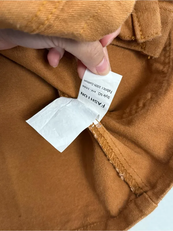 NWT Relaxed Oversized Brown Canvas Chore Jacket Small - Image 3