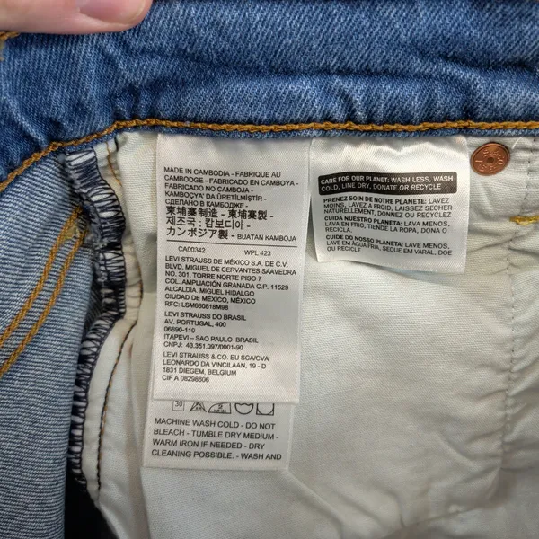 Levis Premium Ribcage Shorts Womens 25 Blue Denim High Rise Button Fly Casual‎ - Image 4