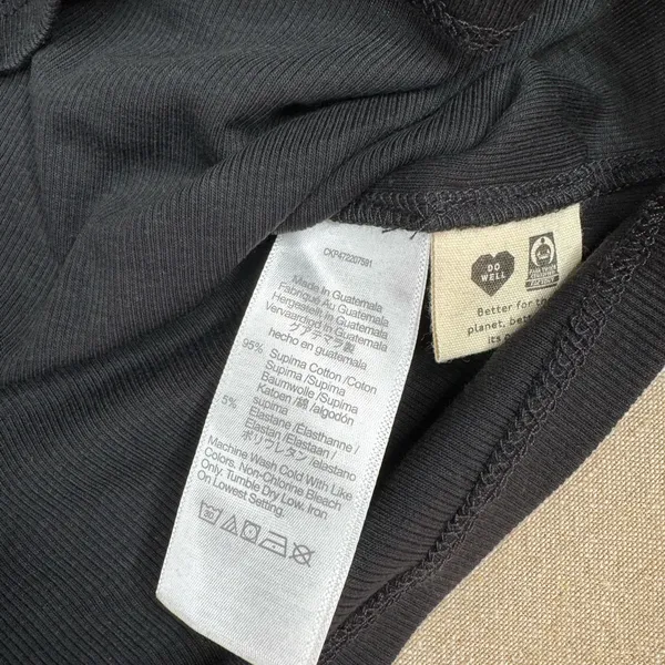 Madewell One-Shoulder Ribbed Tank Top Womens XL Black Slim Stretch Fitted - Image 7