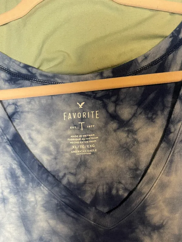 American Eagle Outfitters Blue Tie Dye Soft & Sexy Shirt - Image 2