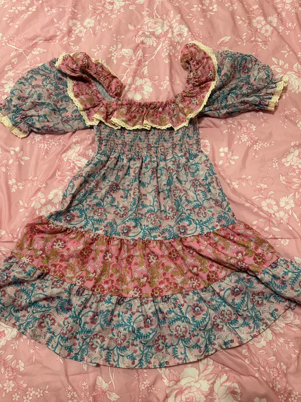 Flora ruffle girly dress Pink Size M - Image 4