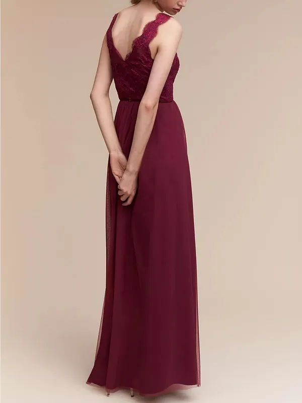 Anthropologie BHLDN Samantha Lace Dress Maroon Sz 2 Hemmed - Image 2