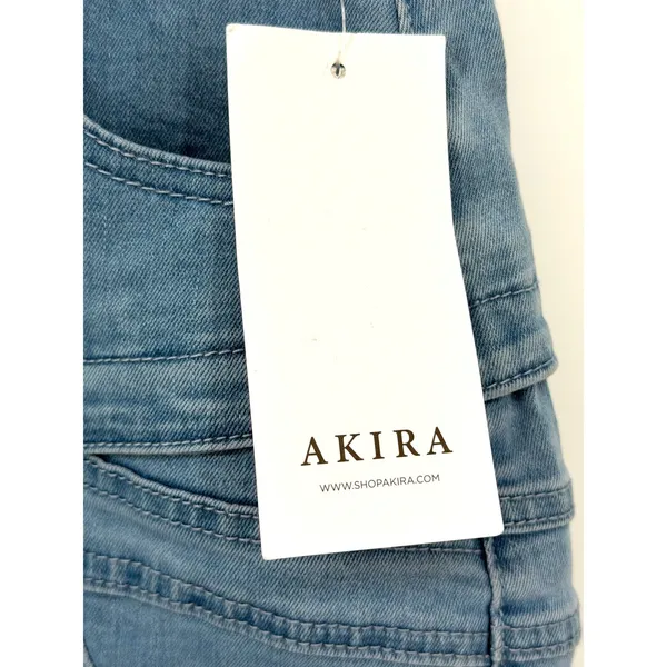 Akira Denim Mini Skirt Womens Large Blue Asymmetrical Streetwear Y2K‎ Urban Edgy - Image 3