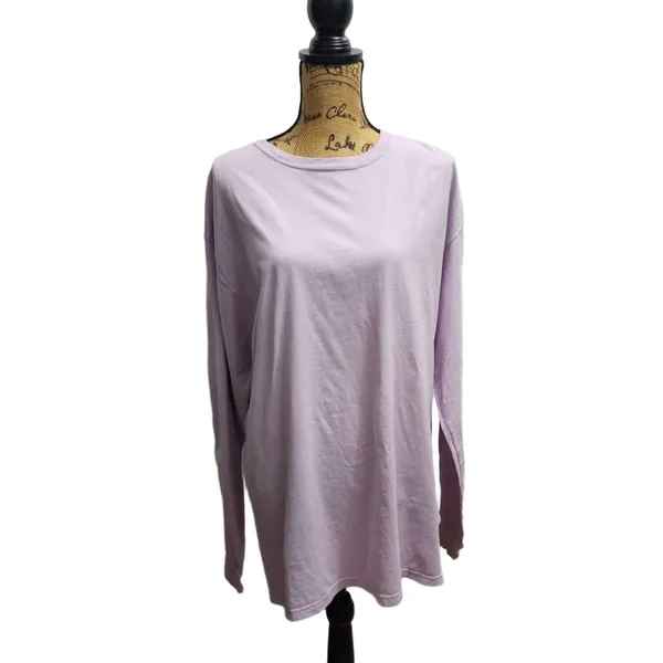 Comfort Colors Comfort Wash Long Sleeve Tee Womens Size Large‎ Purple Crew Neck Cotton - Image 2