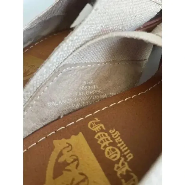 Women's Crown Vintage Tan Canvas Wedge Sandals‎ Size 6.5 M EUC - Image 8