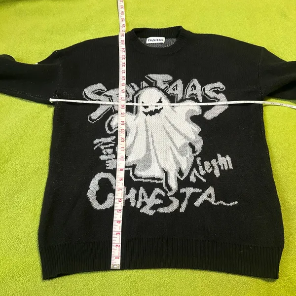 Halloween Ghost Sweater Black - Image 5