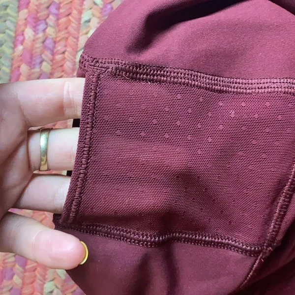 Lululemon Dark Red Mesh High Rise Tight Leggings - Image 7