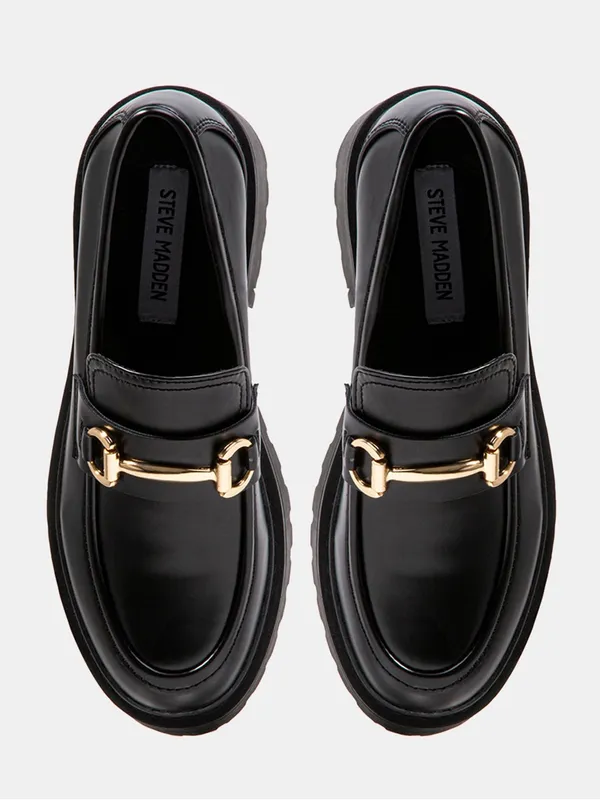 Steve Madden women black leather platform loafer Approach shoes US 10 - Image 9