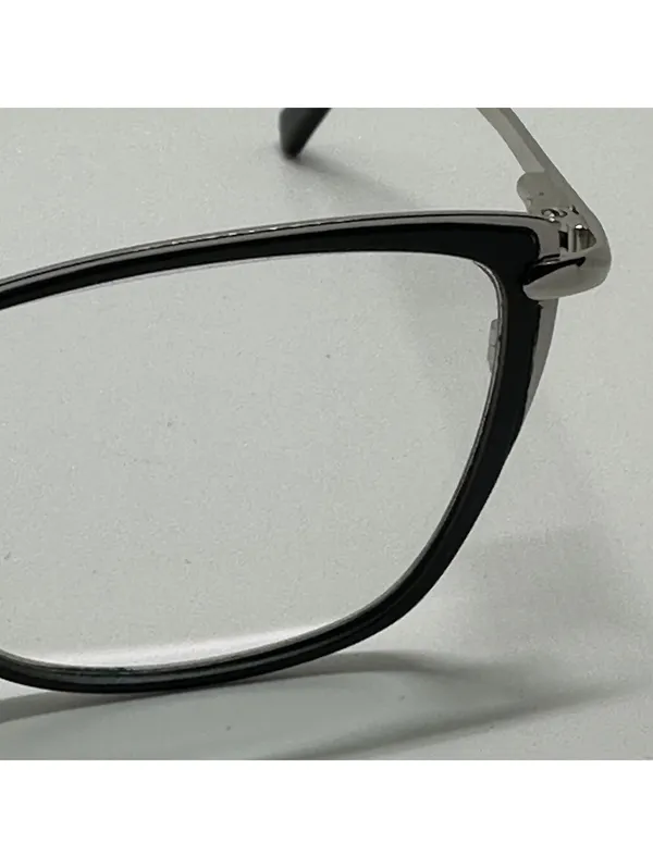 TIJN Cat Eye Black & Silver Prescription Glasses Frames with Case - Image 3